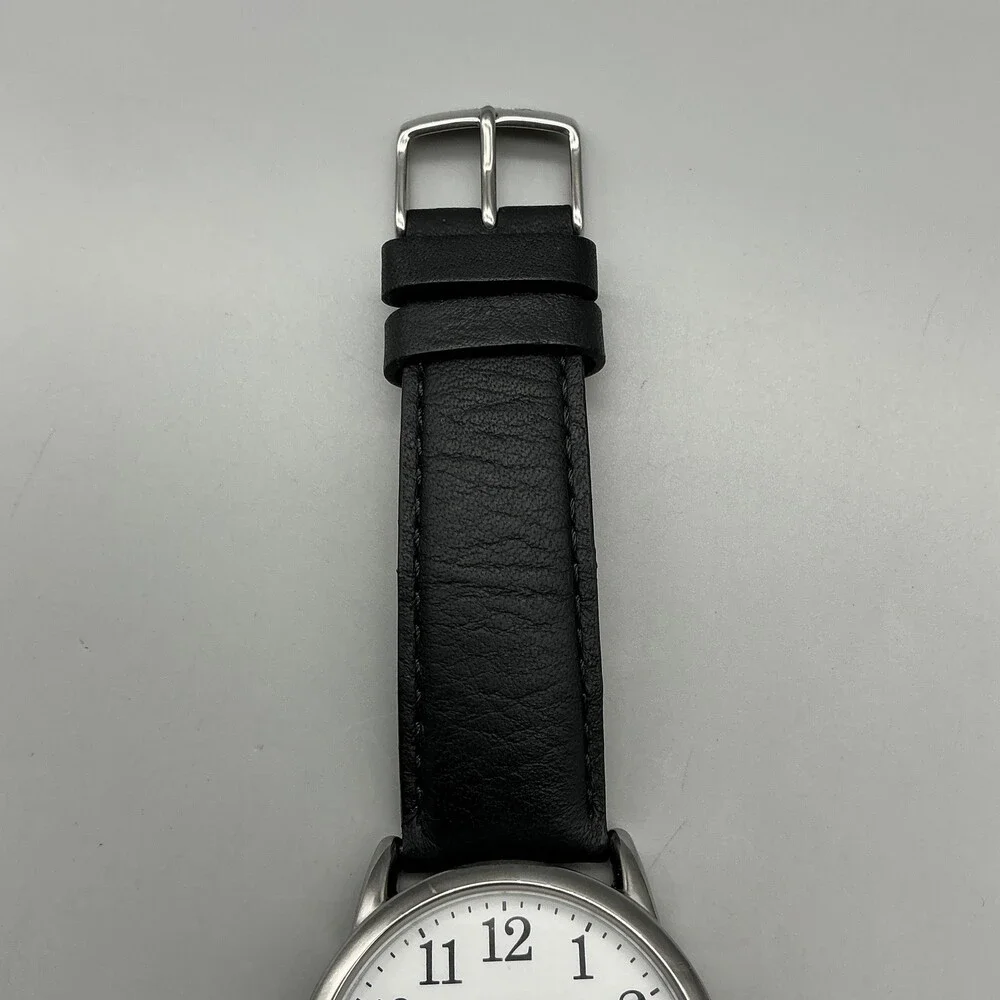 Timex Indiglo Easy Reader Mens Watch 38mm Black Leather Date New Battery